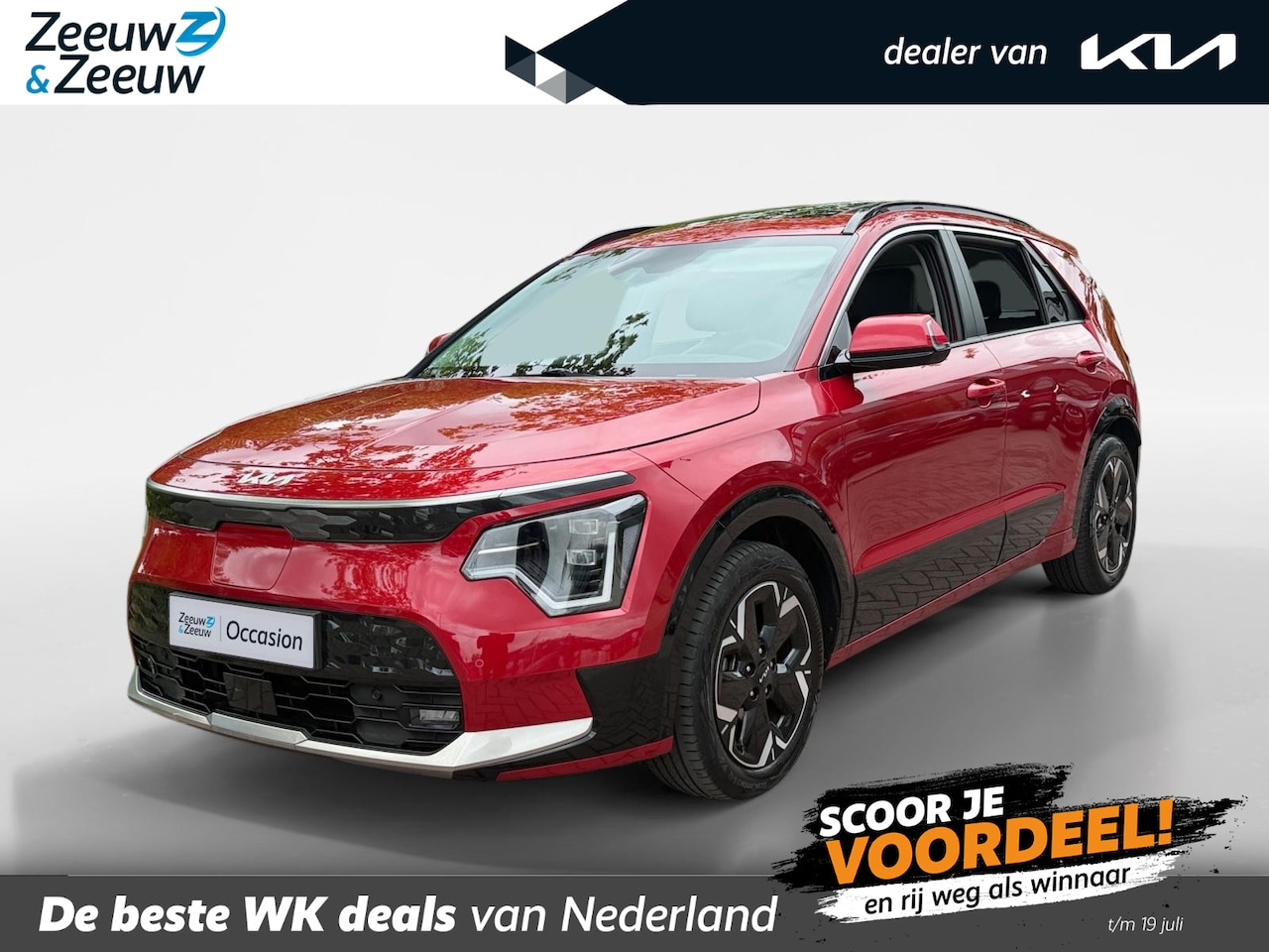 Kia Niro EV - DynamicPlusLine 64.8 kWh TREKHAAK ! | OPEN DAK | STOEL & STUURVERWARMING | RESTERENDE FABR - AutoWereld.nl
