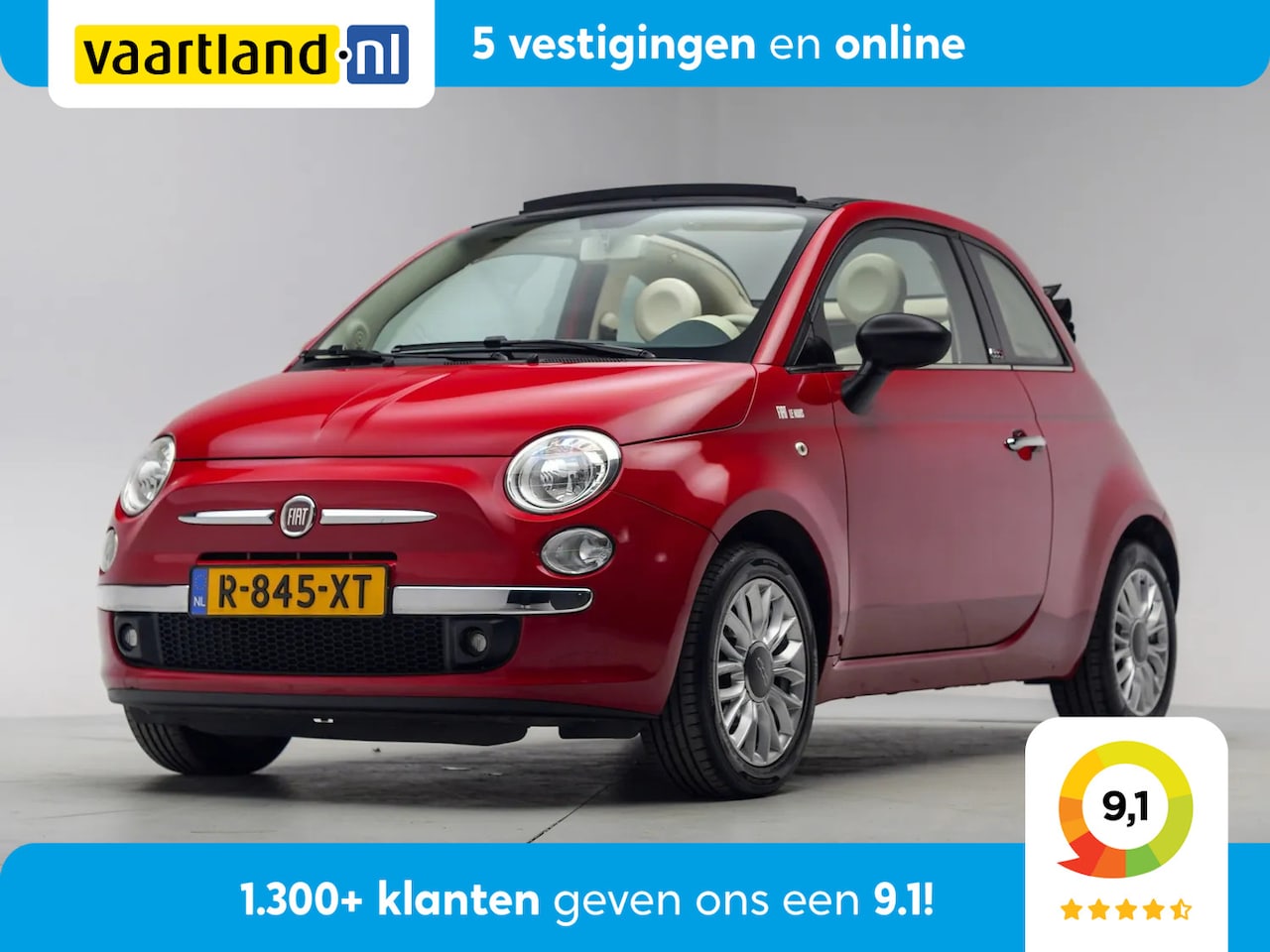 Fiat 500 C - CABRIO 1.2 Lounge [ Airco Climate control Bluetooth aansluiting ] - AutoWereld.nl