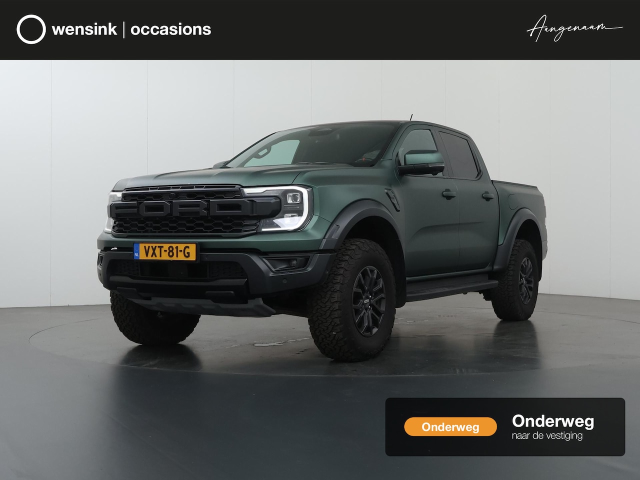 Ford Ranger - 3.0 ECOBOOST | AUT. | DOUBLE CAB | RAPTOR | WRAP DARK GREEN MET. | LEDEREN BEKLKEDING | FO - AutoWereld.nl