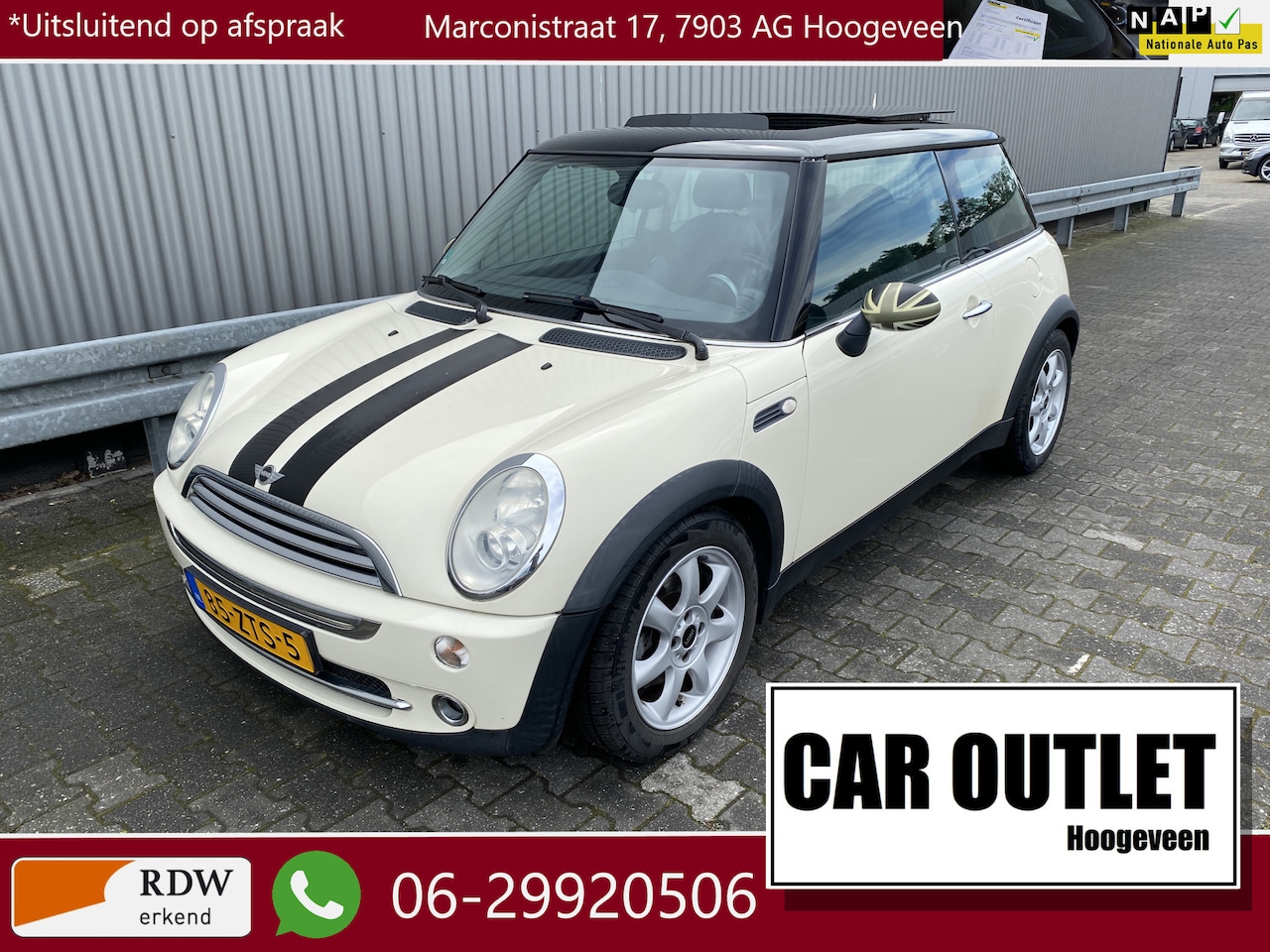 MINI Cooper - 1.6 Cooper Pepper Leer/Stof, A/C, Stoelvw, Pano, LM, – Inruil Mogelijk – - AutoWereld.nl