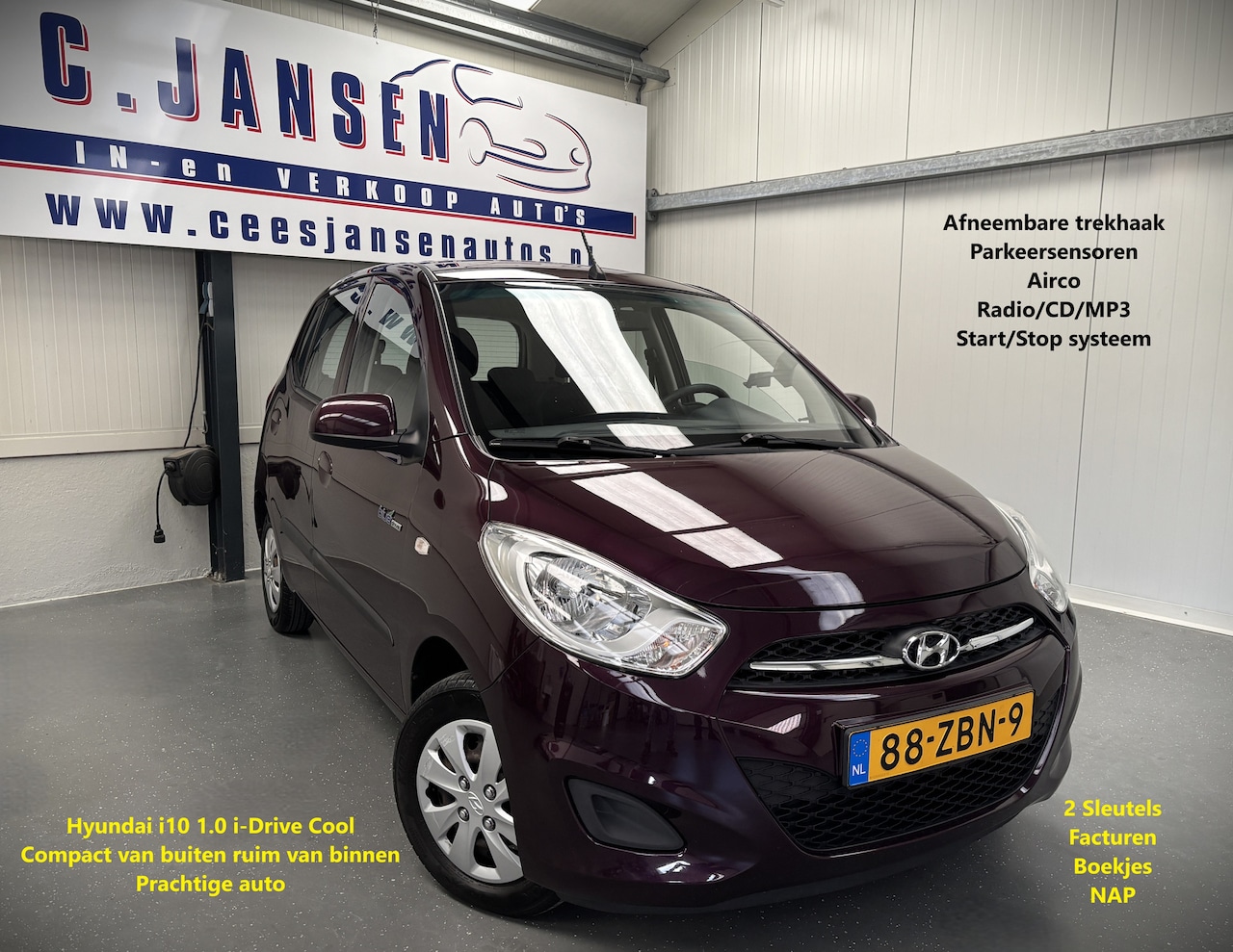 Hyundai i10 - 1.0 i-Drive Cool Prachtige auto! | Afneembare trekhaak | Airco | Parkeersensoren achter - AutoWereld.nl