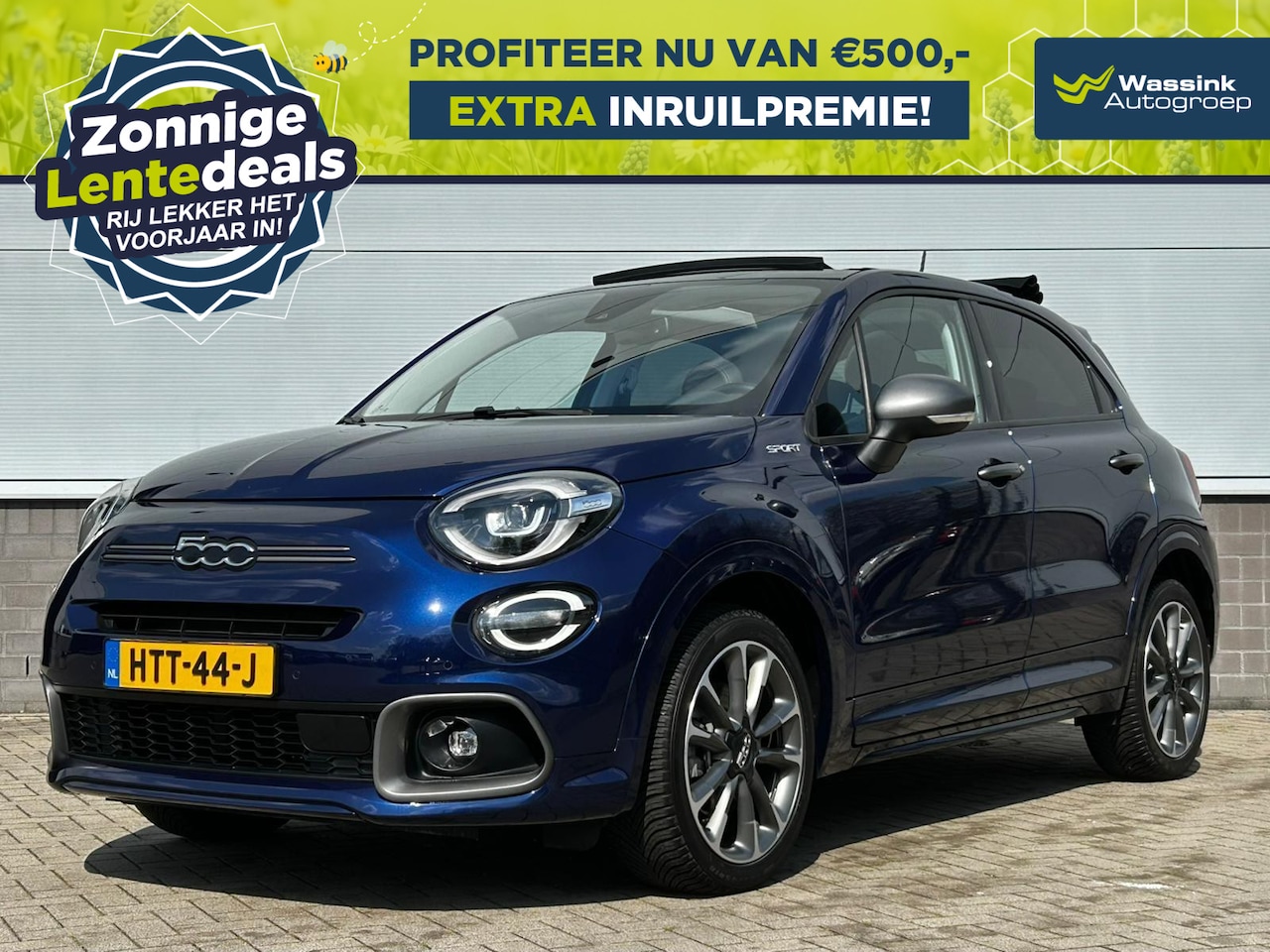 Fiat 500 X - Hybrid 130 pk Automaat Sport | Schuifdak/Cabrio | Achteruitrijcamera | Climate Control - AutoWereld.nl