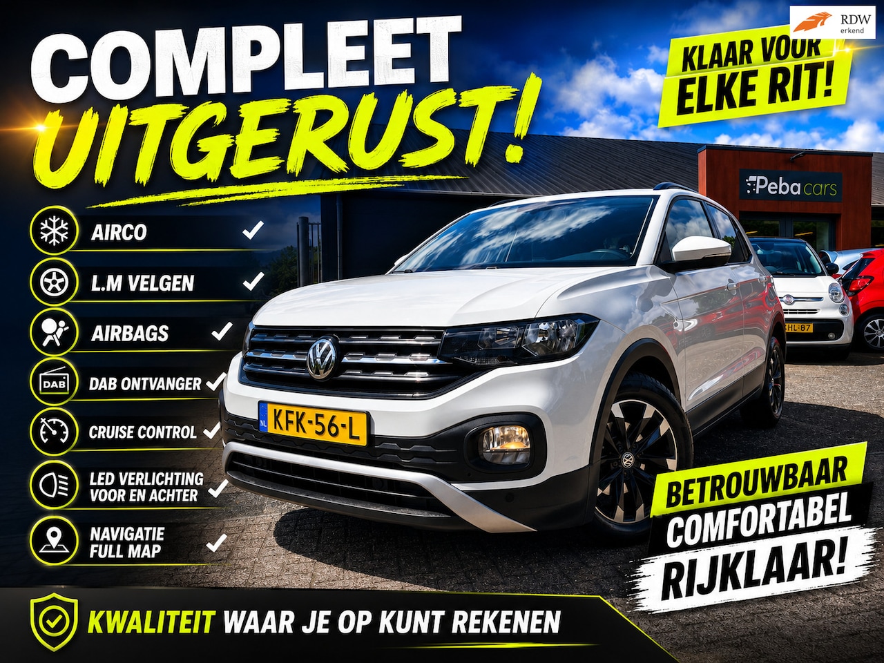 Volkswagen T-Cross - 1.0 TSI Life / Airco / Cruise control / Navigatie - AutoWereld.nl