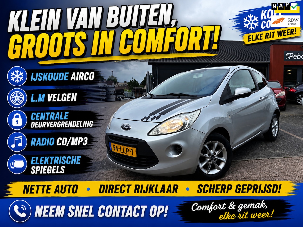 Ford Ka - 1.2 Cool&Sound / Airco / L.m velgen / Centrale deurvergrendeling - AutoWereld.nl