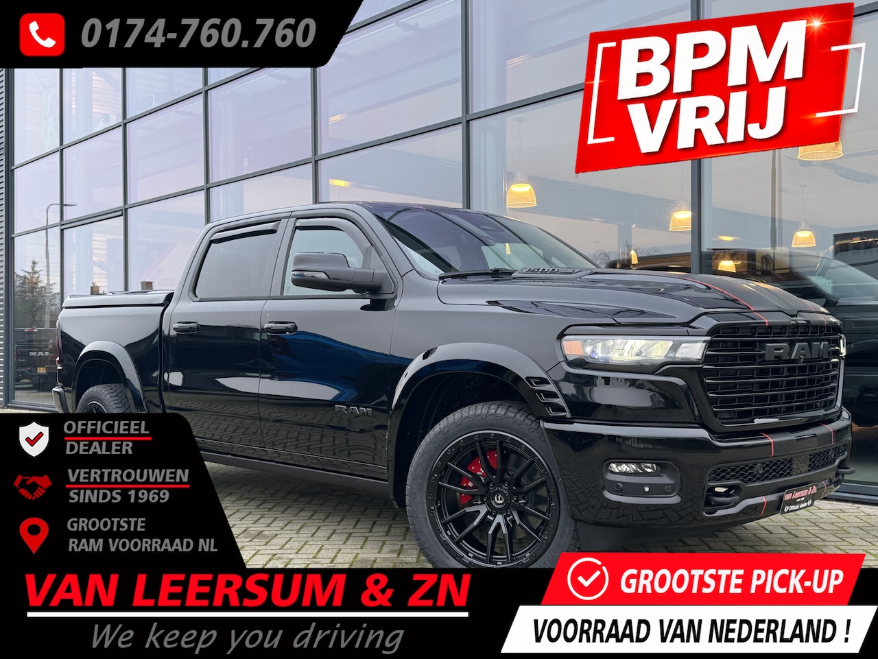 Dodge Ram 1500 - Laramie Night XXL Hurricane | Pano | H&K | Passenger Screen | - AutoWereld.nl