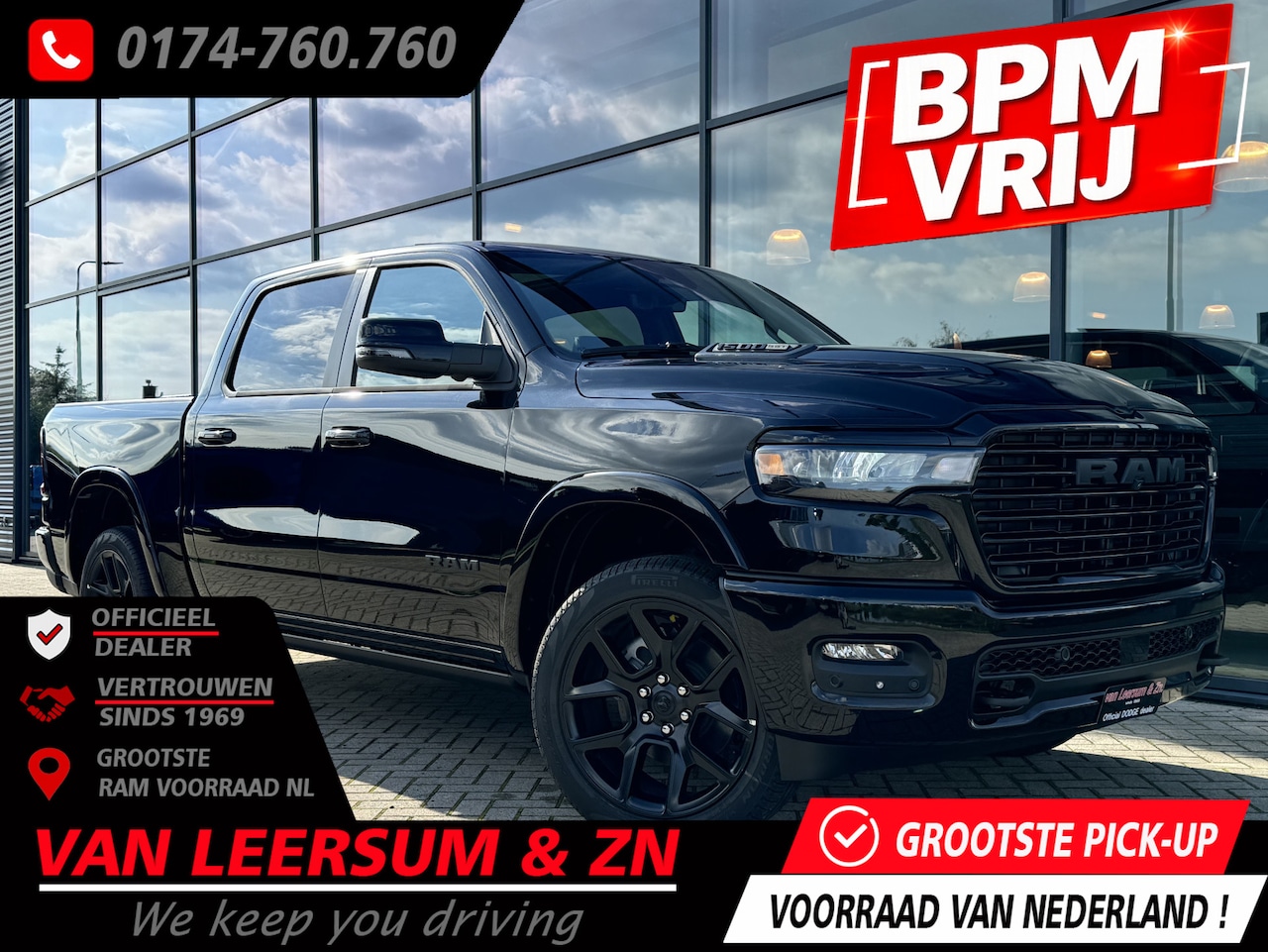 Dodge Ram 1500 - Laramie Night Premium Hurricane | Elektrische bedienbare achterklep | 360 graden camera - AutoWereld.nl