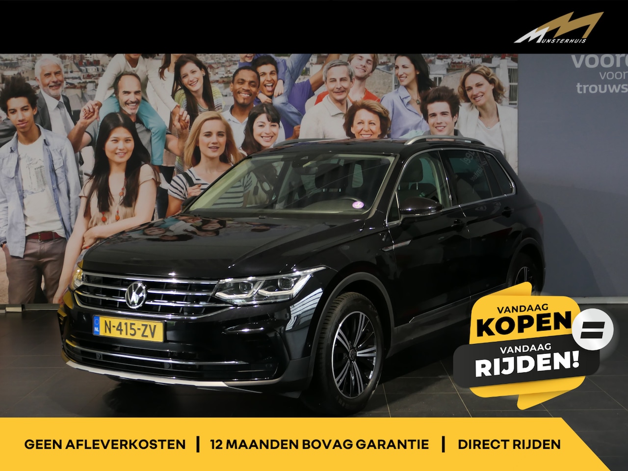Volkswagen Tiguan - 1.5 TSI Elegance - Trekhaak - Dodehoek - Draadloze telefoonlader - Navi - Stoel en Stuurve - AutoWereld.nl