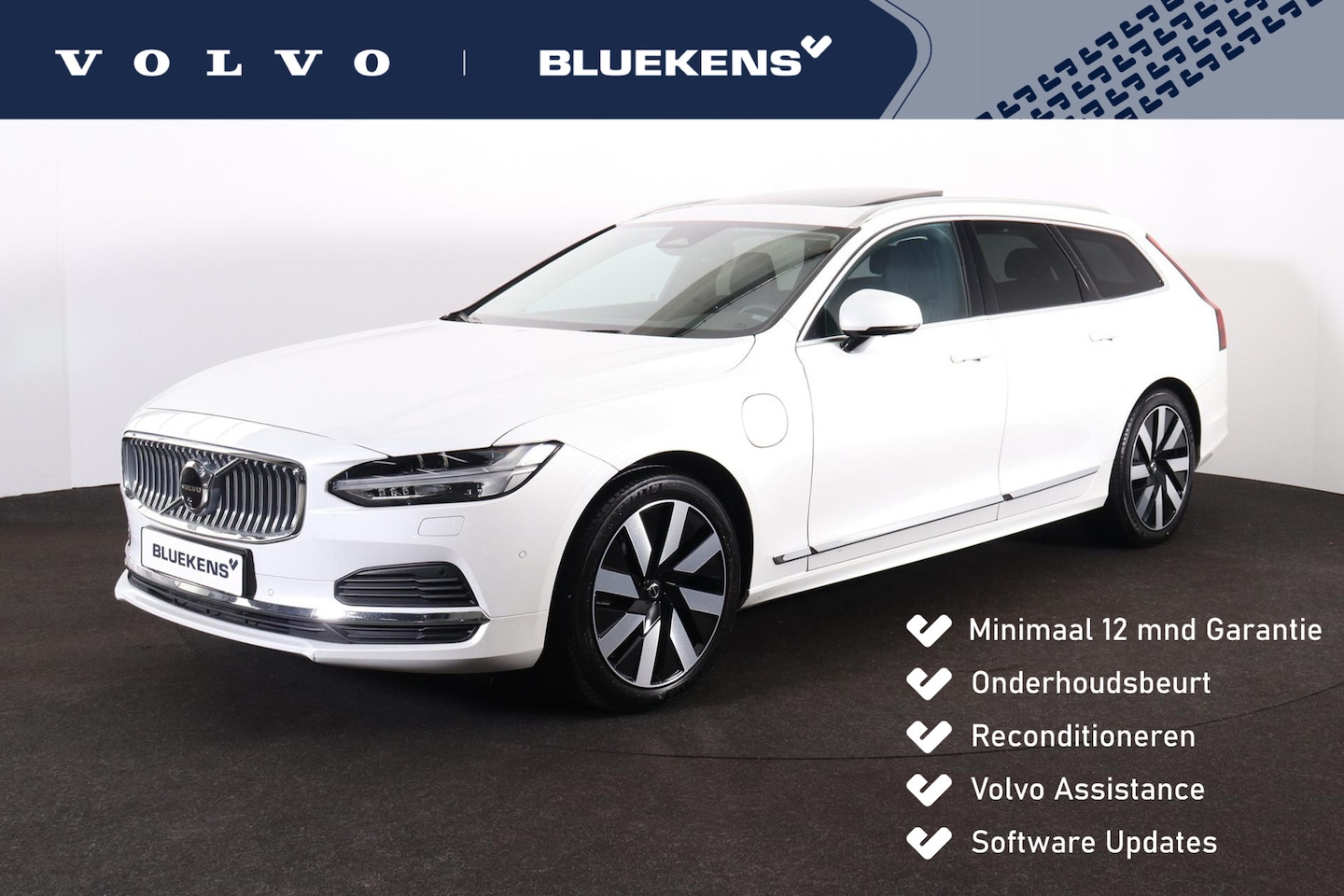 Volvo V90 - T6 Recharge AWD Plus Bright - Panorama/schuifdak - IntelliSafe Assist & Surround - 360º Ca - AutoWereld.nl