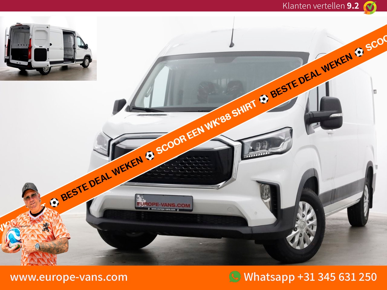 Maxus eDeliver 9 - L3H2 72kWh WLTP Range 280km 100% Elektrisch Airco/Camera NIEUW 02-2024 - AutoWereld.nl