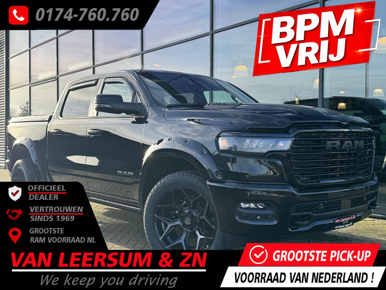 Dodge Ram 1500 - Laramie Night XXL Hurricane | Pano | H&K | Passenger Screen | - AutoWereld.nl
