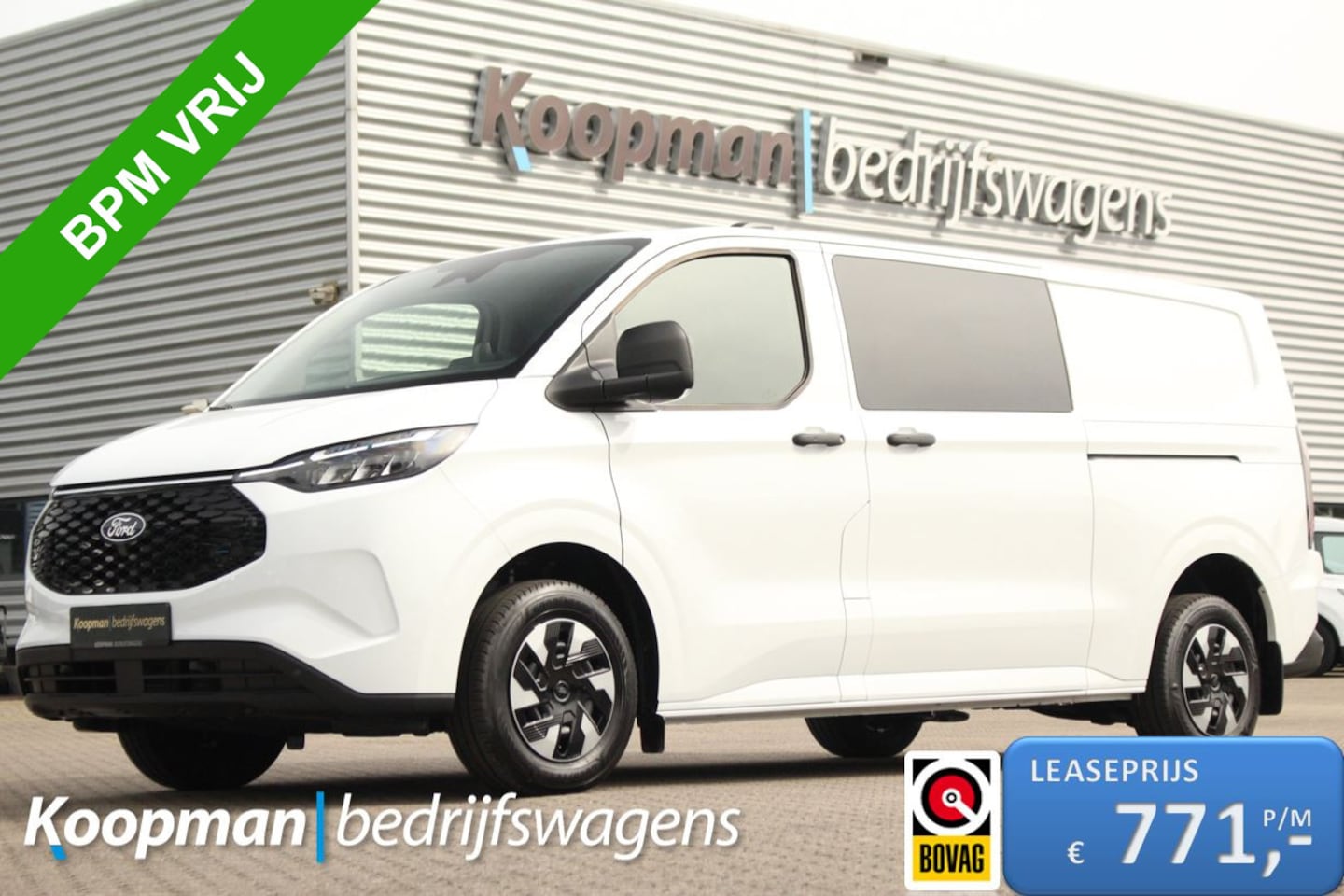 Ford Transit Custom - E-Transit 320 L2H1 Trend 71kWh 218pk DC Automaat | Trekgewicht 2300kg | L+R Zijdeur | Keyl - AutoWereld.nl