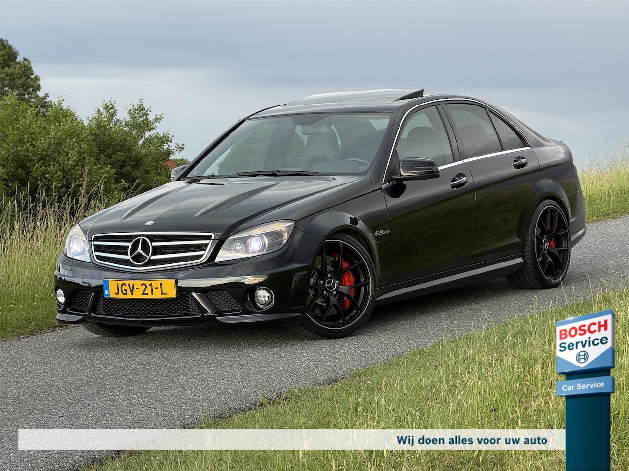 Mercedes-Benz C-klasse - C63 AMG 457PK / Schuif-kantel dak / Keyless / Harman/Kardon / Leder / Elektr stoelen / Uni - AutoWereld.nl