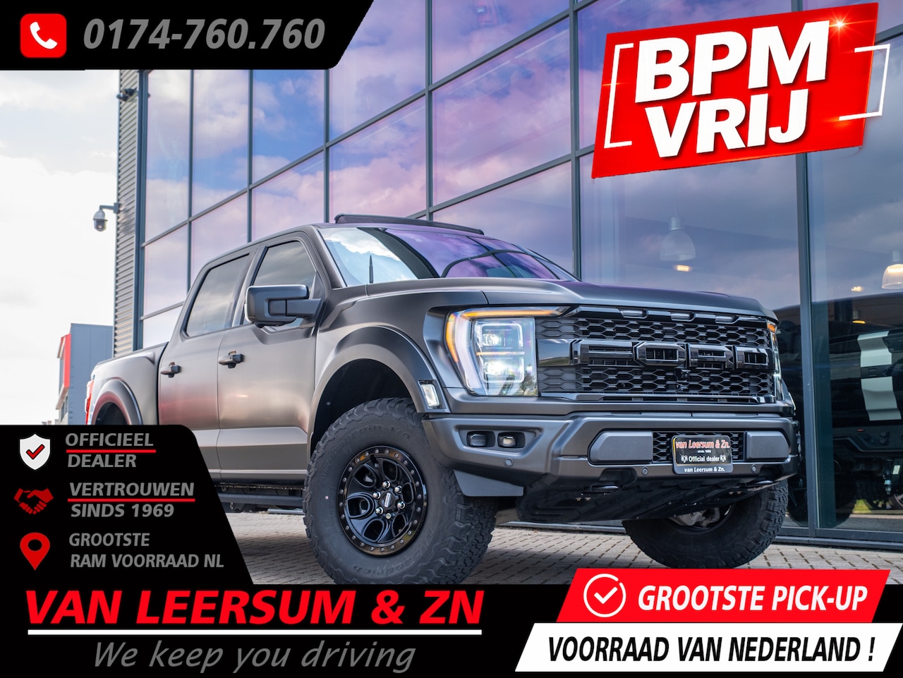 Ford F150 - USA 3.5 V6 Ecoboost SuperCrew Raptor | Matzwarte wrap | Pano | B&O | 360 camera - AutoWereld.nl