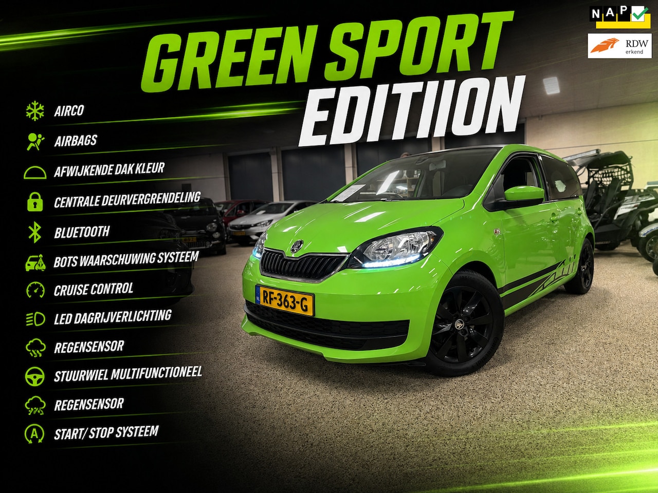 Skoda Citigo - 1.0 Greentech Ambition Green Sport Edition!!! - AutoWereld.nl