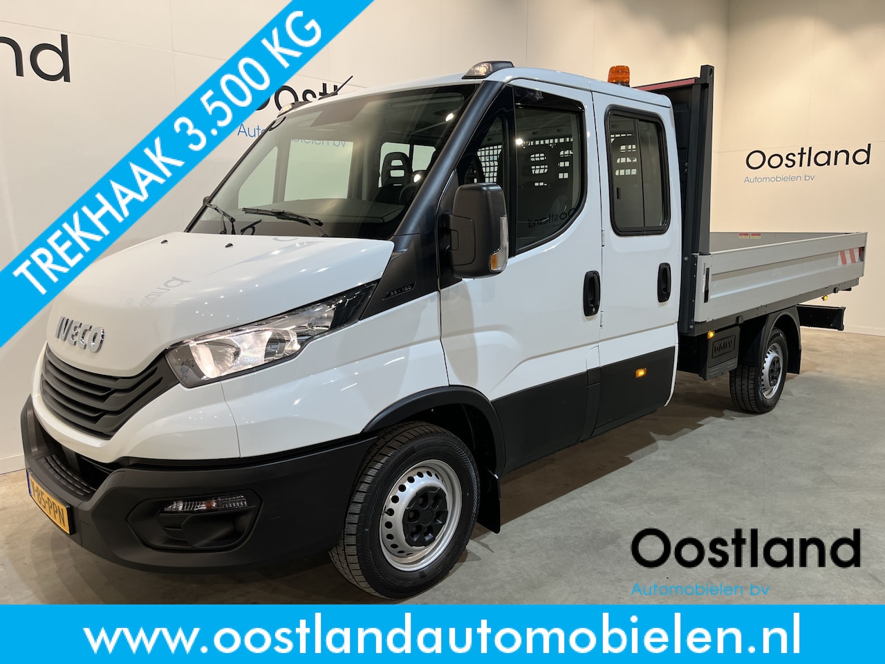 Iveco Daily - 35S16 2.3 375 DC 7 pers. Open Laadbak / Euro 6 / Trekhaak 3.500 KG / Airco / Cruise Contro - AutoWereld.nl