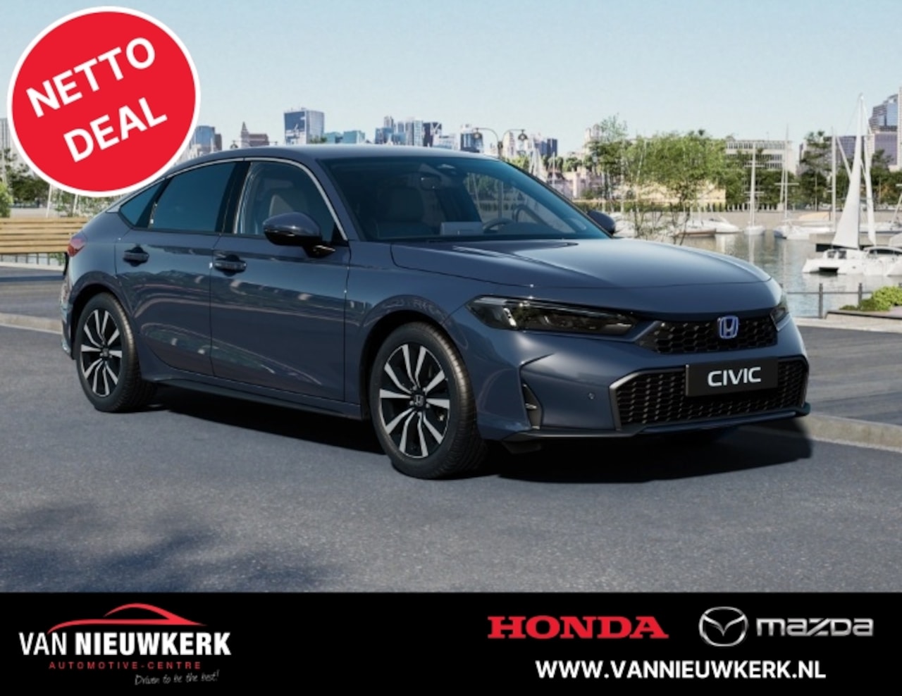 Honda Civic - 2.0 HYBRID 184PK AUTOMAAT Elegance | NETTO DEAL | 8 Jaar garantie | Navigatie | Carplay| A - AutoWereld.nl