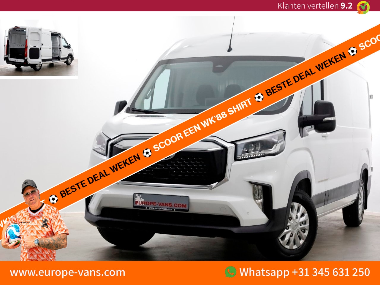 Maxus eDeliver 9 - L3H2 72kWh WLTP Range 280km 100% Elektrisch Airco/Camera/ACC 02-2024 - AutoWereld.nl