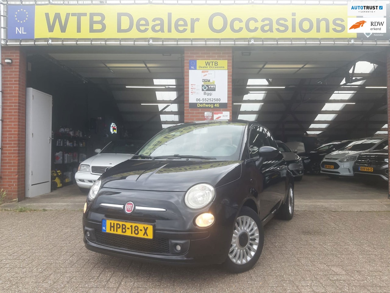 Fiat 500 - 1.2 Lounge 1.2 Lounge, Panorama dak, 1e Eig., Blue Tooth conn, Elektrische ramen. - AutoWereld.nl