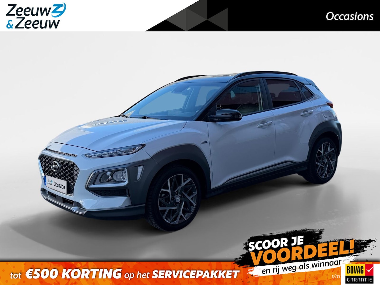 Hyundai Kona - 1.6 GDI HEV Premium Sky 105PK AUTOMAAT | 1ste eigenaar | Trekhaak | Navigatie | Cruise Con - AutoWereld.nl