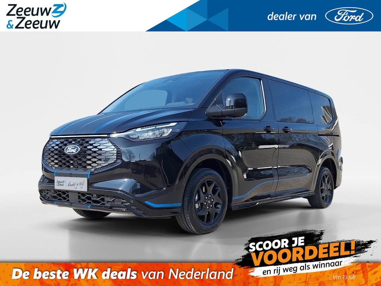 Ford E-Transit - Custum 320 L1H1 Sport 65 kWh DC | Dubbele Schuideur | Camera | Trekhaak | 17" Lichtmetaal - AutoWereld.nl
