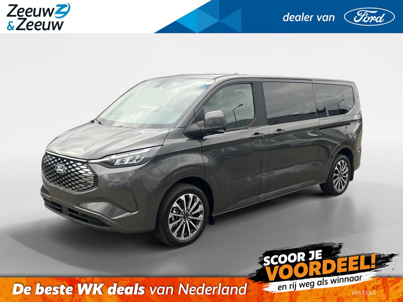 Ford E-Tourneo Custom - 340 L2H1 Tourneo Titanium X 8 persoons | TE BESTELLEN AUTO | Lederen interieur | Navigatie - AutoWereld.nl