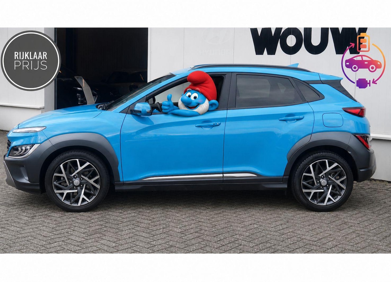 Hyundai Kona - 1.6 HYBRID Premium Automaat Schuif-Kanteldak Stoelverstelling | Leder | HUD | Navigatie 10 - AutoWereld.nl