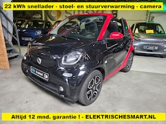 Smart Fortwo cabrio - EQ prime - 22 kWh snellader - winterpakket - 12 mnd. garantie - camera - incl. grote beurt