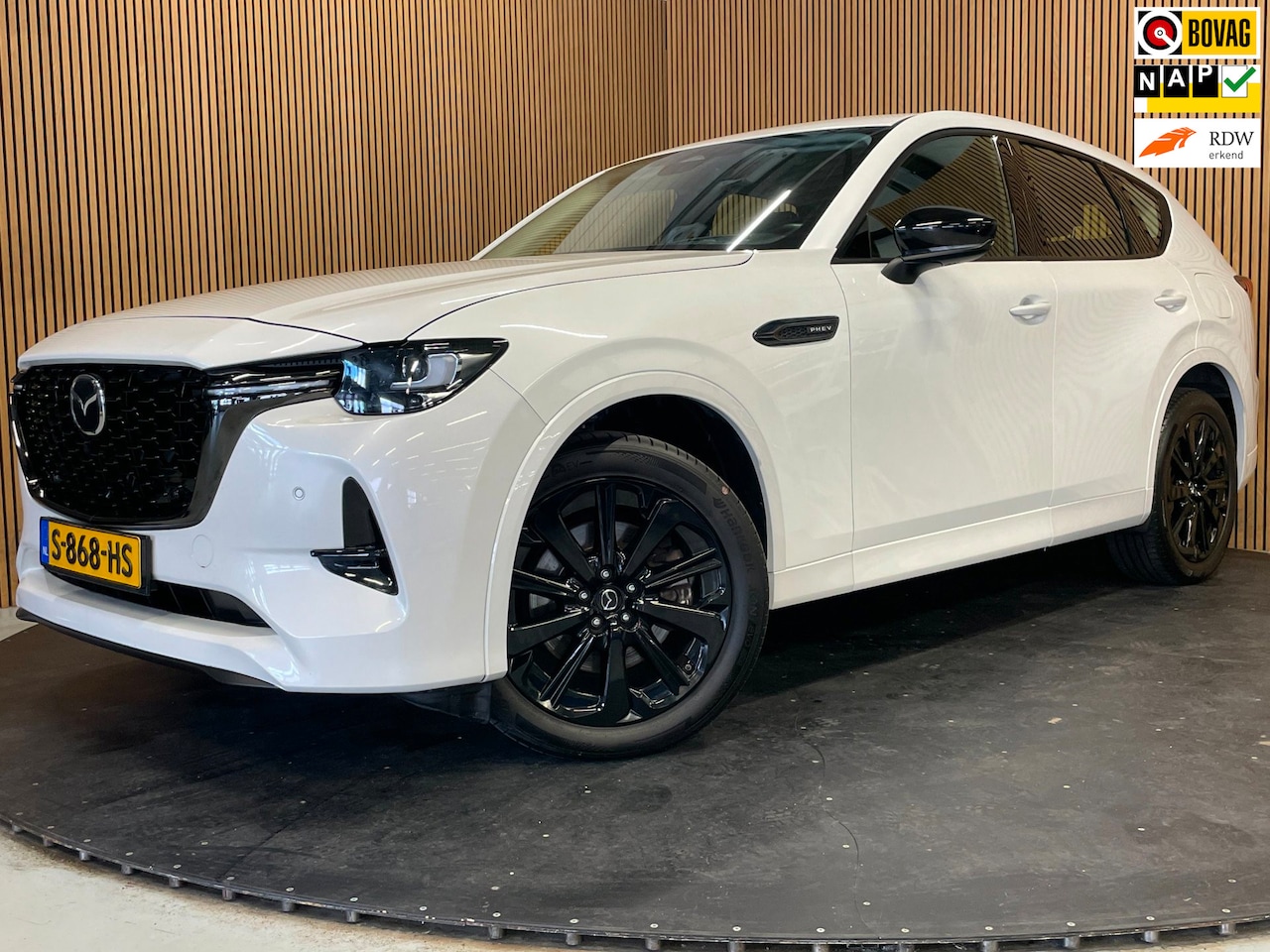 Mazda CX-60 - 2.5 e-SkyActiv PHEV Homura|BLACK&WHITE|HEAD-UP|LEDER|STOEL+STUURVERW|CARPLAY|CAMERA|CLIMA+ - AutoWereld.nl