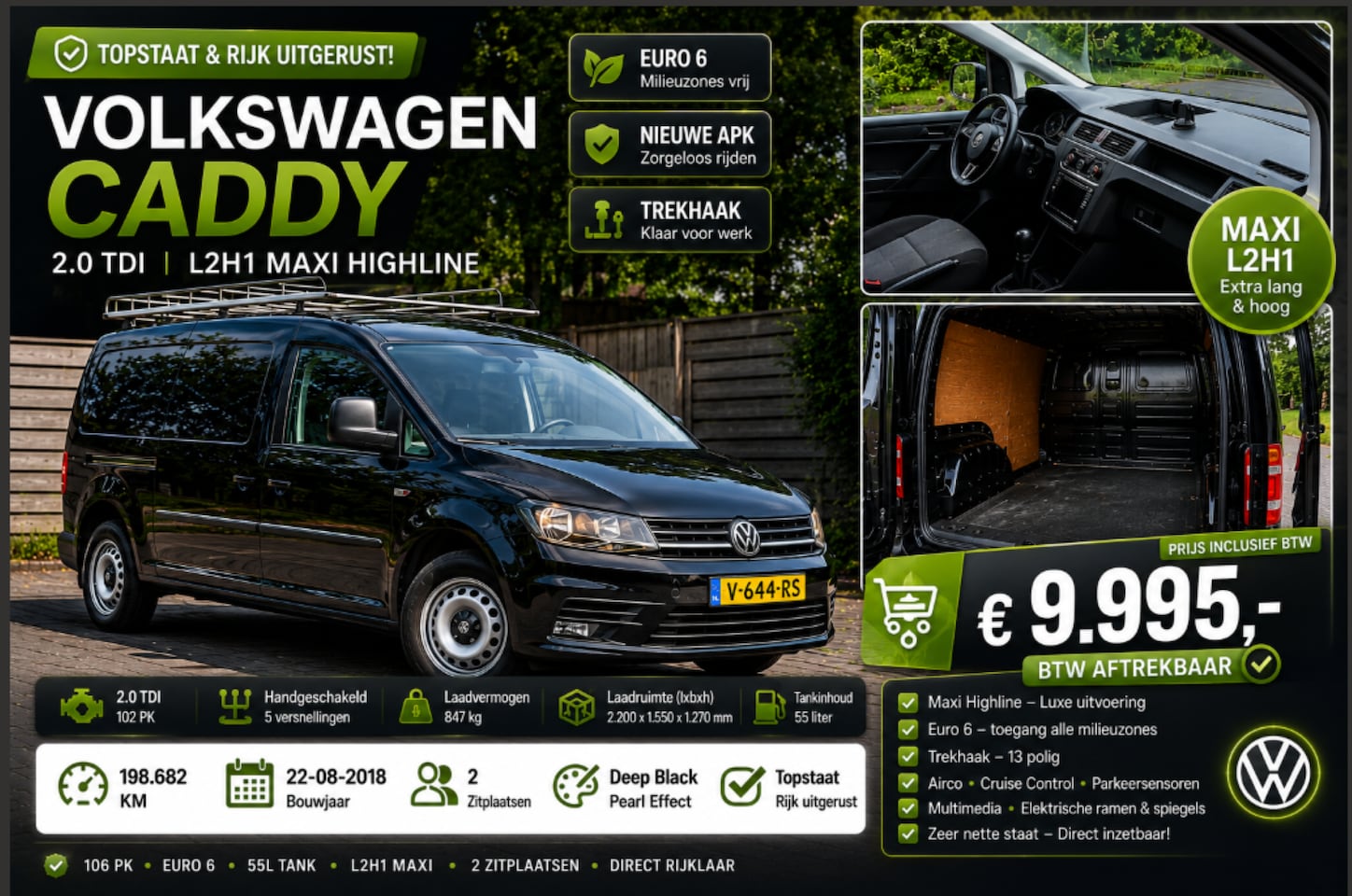 Volkswagen Caddy - 2.0 TDI L2H1 BMT Maxi Highline - AutoWereld.nl