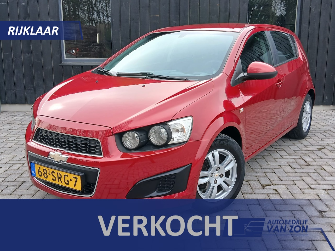 Chevrolet Aveo - 1.2 LT Aveo 1.2 LT 5-Drs Bordeauxrood NAP Cruise Airco Parkeersensoren USB/AUX Armsteun Bluetooth - AutoWereld.nl