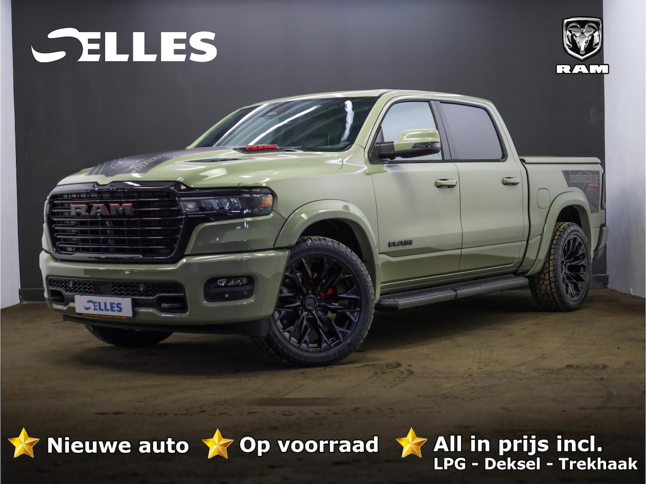 Dodge Ram 1500 - 2025 3.0L HURRICANE LARAMIE Night | BPM VRIJ | NIEUW | LPG | Deksel | Panoramadak - AutoWereld.nl