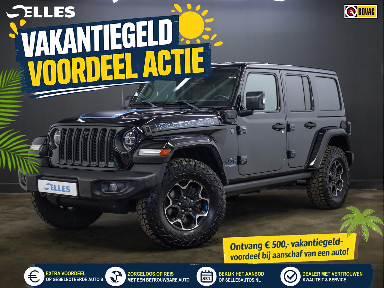 Jeep Wrangler Unlimited - 4xe 380 Rubicon | 4X4 | Plug-in Hybride | Airco | Stoelverwarming | Stuurwiel verwarming | - AutoWereld.nl