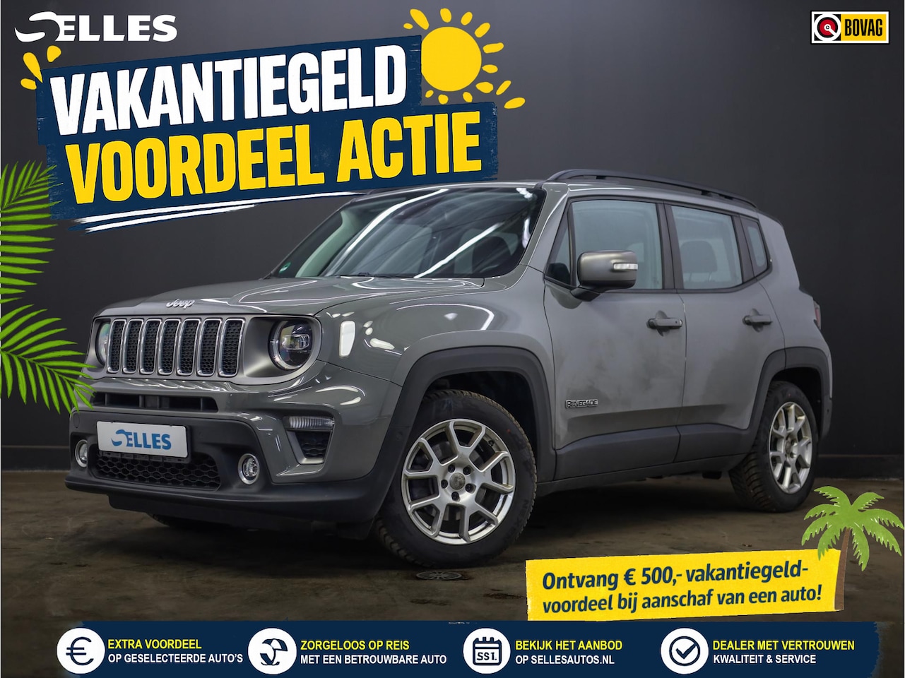 Jeep Renegade - 1.3T DDCT Limited | Achteruitrijcamera | Stuur en Stoelverwarming | LED koplampen | Adapt - AutoWereld.nl