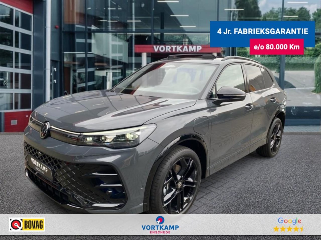 Volkswagen Tiguan - 1.5 TSI EHYBRID R-LINE BLACK-OPTIK LEDER/PANO-DAK/TREKHAAK/LEDER/360-C - AutoWereld.nl