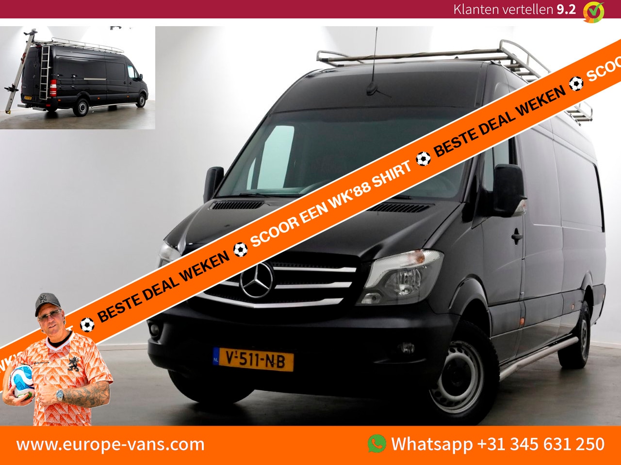 Mercedes-Benz Sprinter - 316 CDI 163pk E6 7G Automaat L3H2 Maxi Navi/Camera/Trekhaak 3500kg 03-2018 - AutoWereld.nl