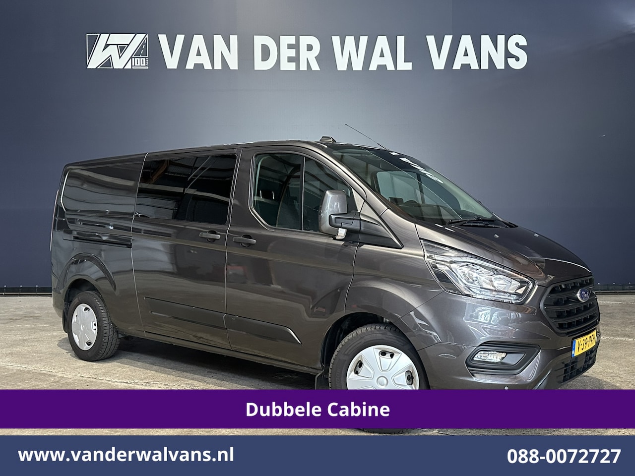 Ford Transit Custom - 2.0 TDCI 170pk L2H1 Dubbele Cabine Euro6 Airco | 5-Zits | 2x Zijdeur | Camera | LED Apple - AutoWereld.nl