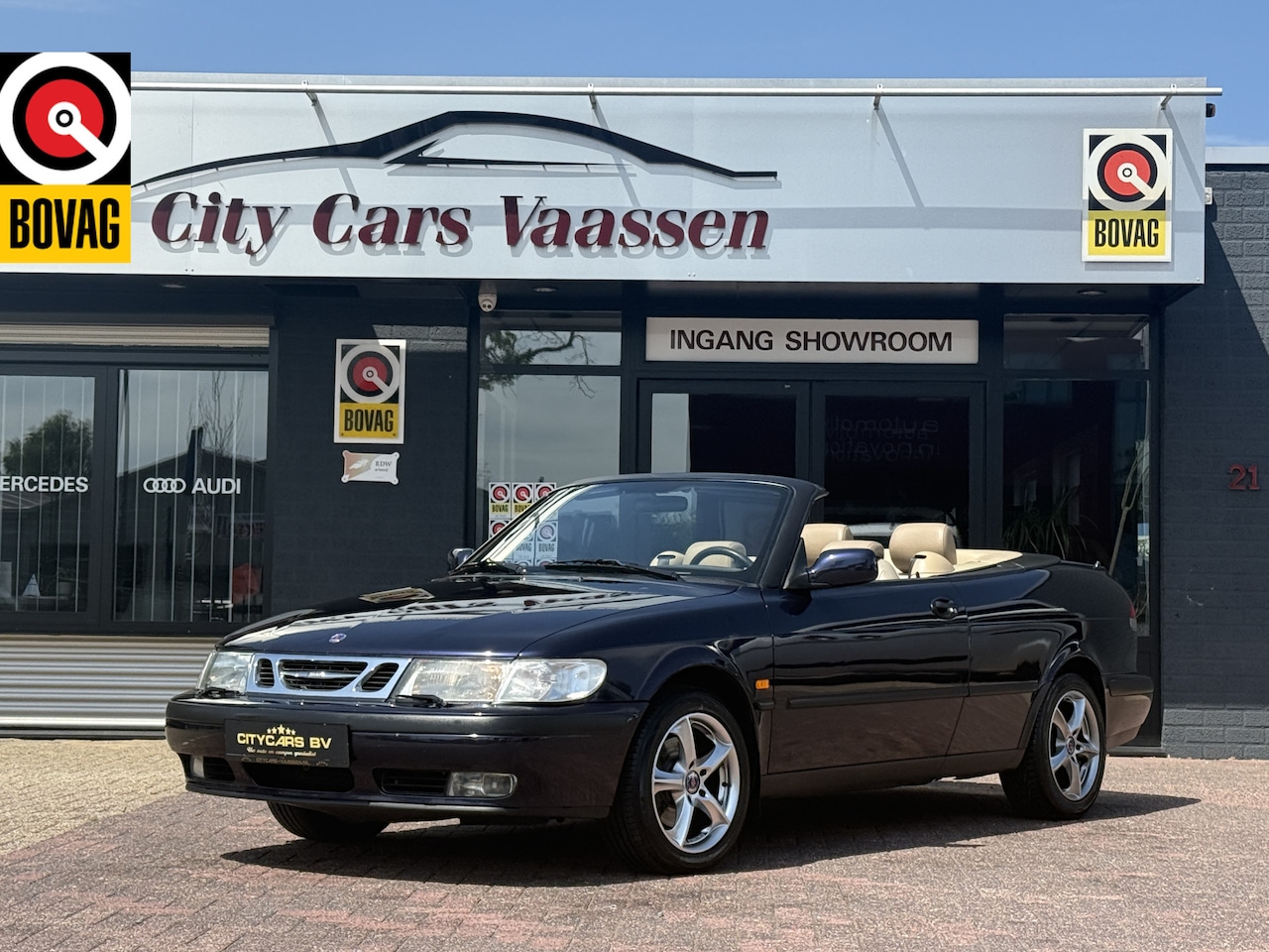 Saab 9-3 Cabrio - 2.0 Turbo SE 200 pk youngtimer nieuwe apk climate ctr leder lmv 16 inch in zeer nette staa - AutoWereld.nl