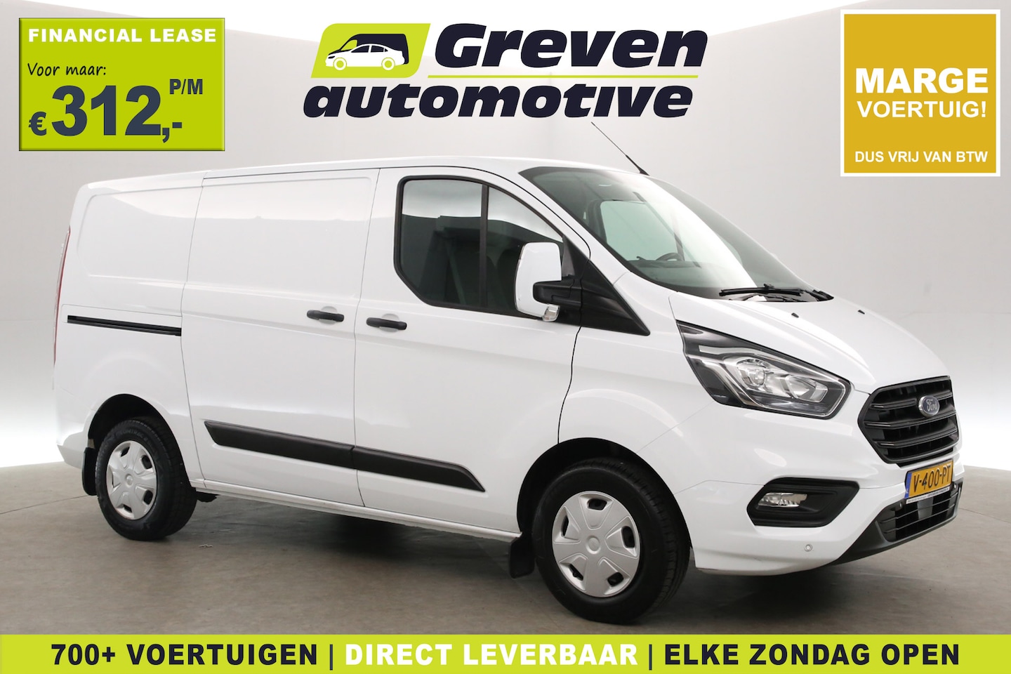 Ford Transit Custom - 2.0 TDCI L1H1 | Marge | Airco | Cruise | 3 Zits | Trekhaak | Parkeersens. - AutoWereld.nl