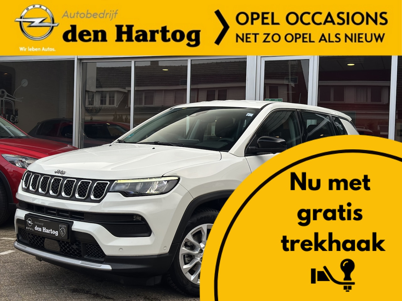 Jeep Compass - 1.5T e-Hybrid Longitude 1450KG trekgewicht/Stoel+stuur verwarming. - AutoWereld.nl