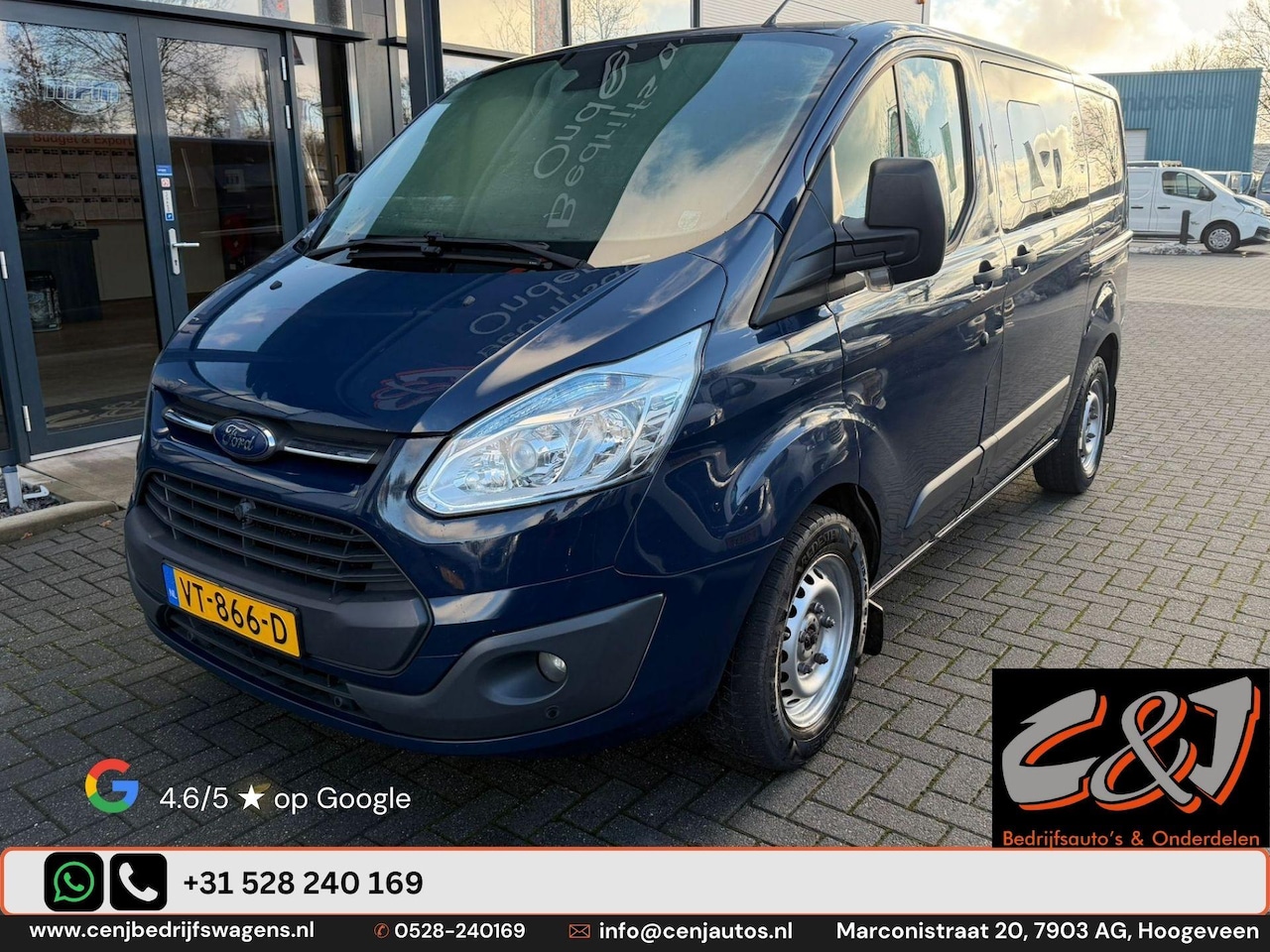 Ford Transit Custom - 310 2.2 TDCI L1H1 Limited DC motorschade, cruise, airco, stoelverwarming, MARGE - AutoWereld.nl