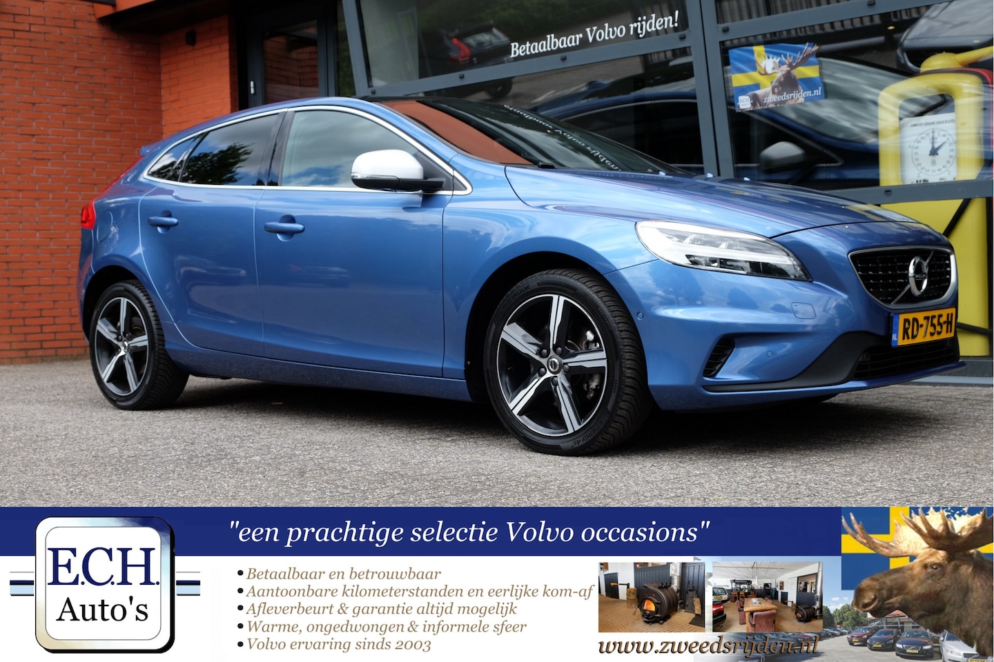 Volvo V40 - 2.0 T4 Business Sport 2.0 T4 190 pk Business Sport, Leer, Panoramadak, Camera - AutoWereld.nl