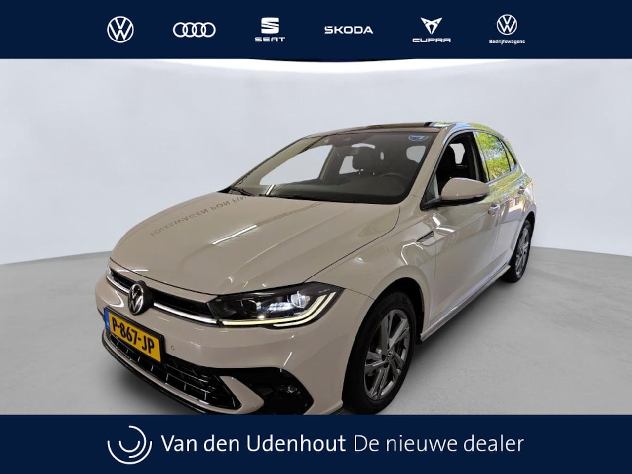 Volkswagen Polo - 1.0 TSI 95pk R-Line Business Ascot Grey | Panoramadak | Camera | Stoelverwarming | Keyless - AutoWereld.nl