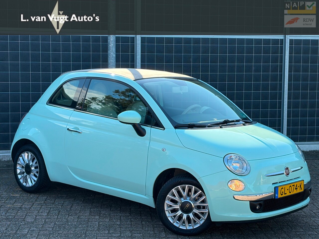 Fiat 500 C - |1.2 Lounge | Cabrio | clima| Verde Acqua | incl. 1 jaar Garantie - AutoWereld.nl