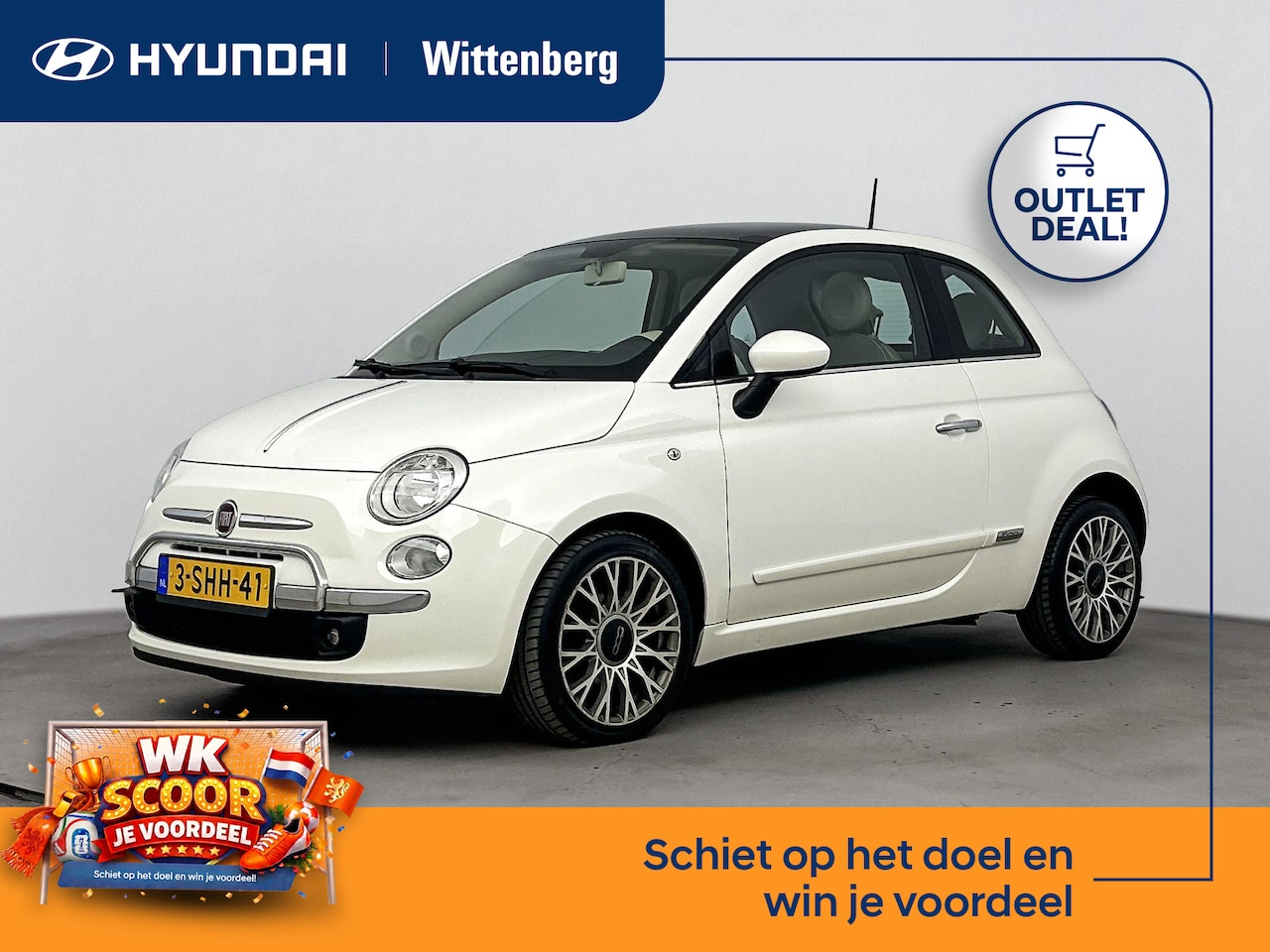 Fiat 500 - TWINAIR LOUNGE | OUTLETDEAL! | AIRCO | BLUETOOTH | PDC | 16'' LM VELGEN | PANORAMADAK | EL - AutoWereld.nl