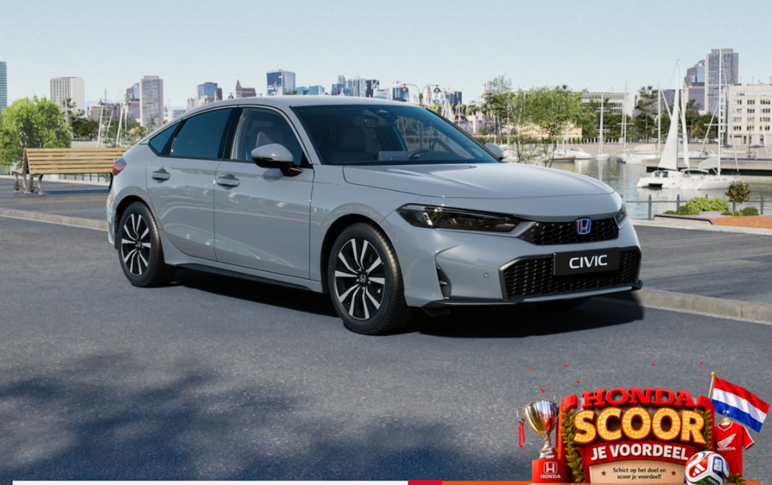 Honda Civic - 2.0 e:HEV Elegance | 184 pk | Navigatie | Apple Carplay/Android Auto | 17 Inch | Camera | - AutoWereld.nl