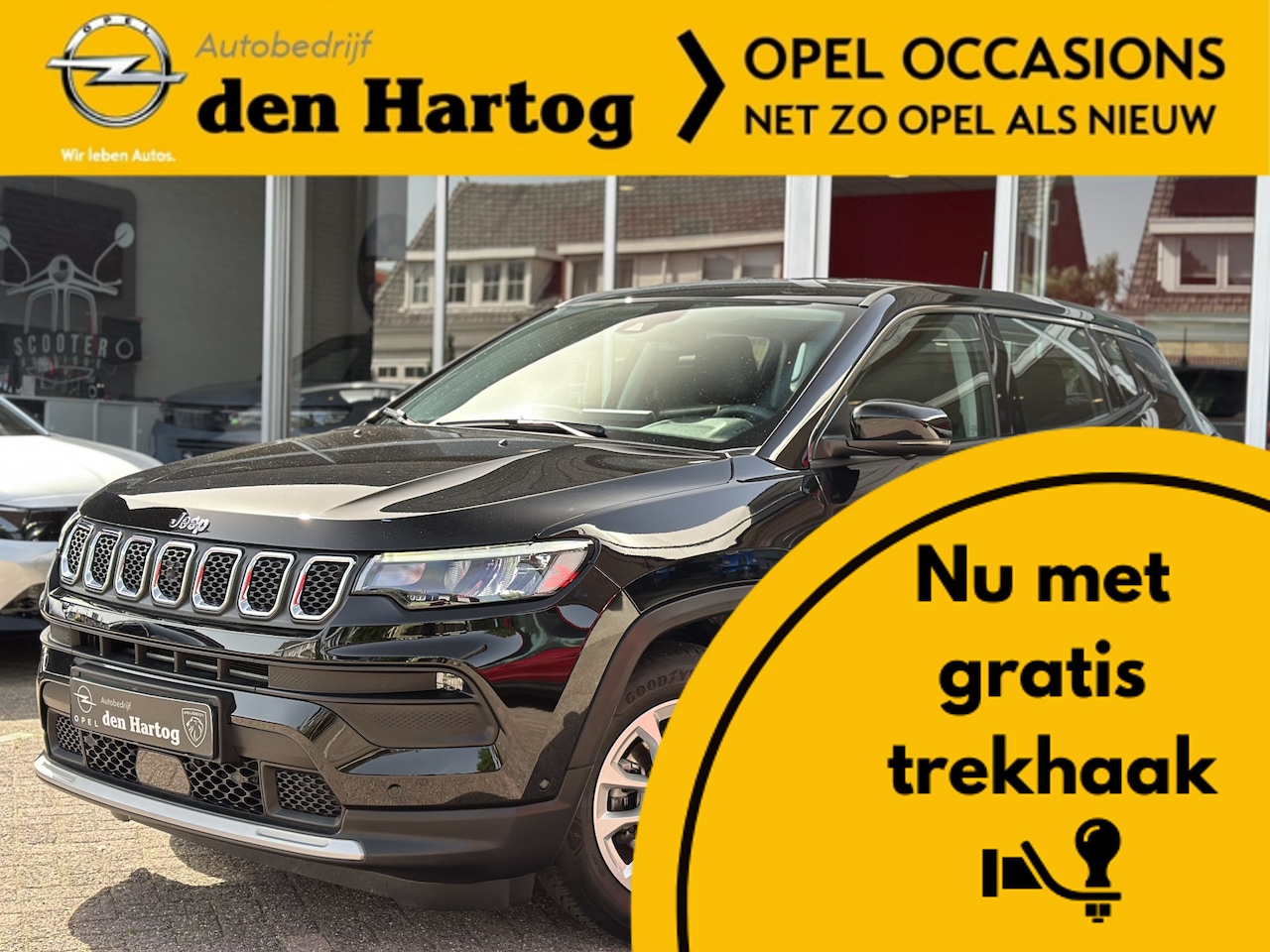 Jeep Compass - 1.5T e-Hybrid Summit 1450KG trekgewicht/Stoel+stuur verwarming. - AutoWereld.nl