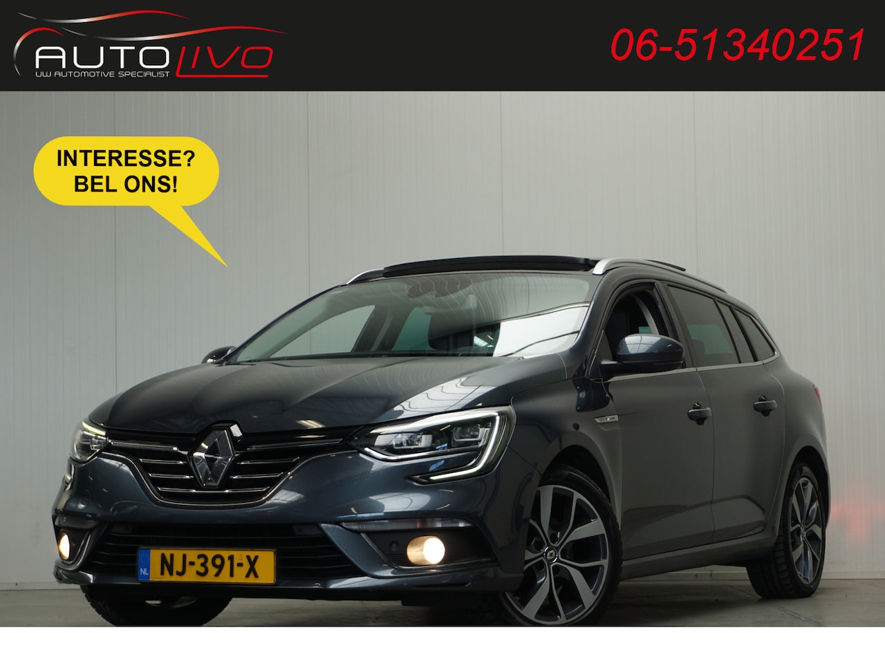 Renault Mégane Estate - 1.2 TCe Bose 130 PK! NL AUTO! PANO HEAD UP. BOSE G. NAVI CLIMA CAMERA PDC TREKHAAK etc. - AutoWereld.nl
