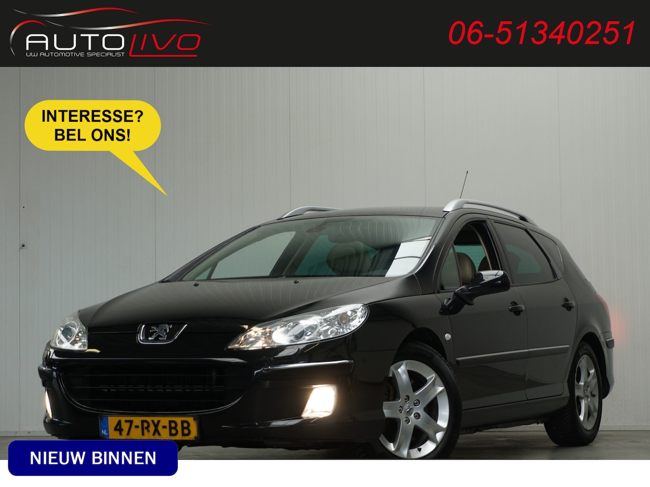 Peugeot 407 SW - 3.0-24V V6 XT Pack AUTOMAAT! NL AUTO! PANO JBL LEER NAV CLIMA TREKHAAK etc. - AutoWereld.nl
