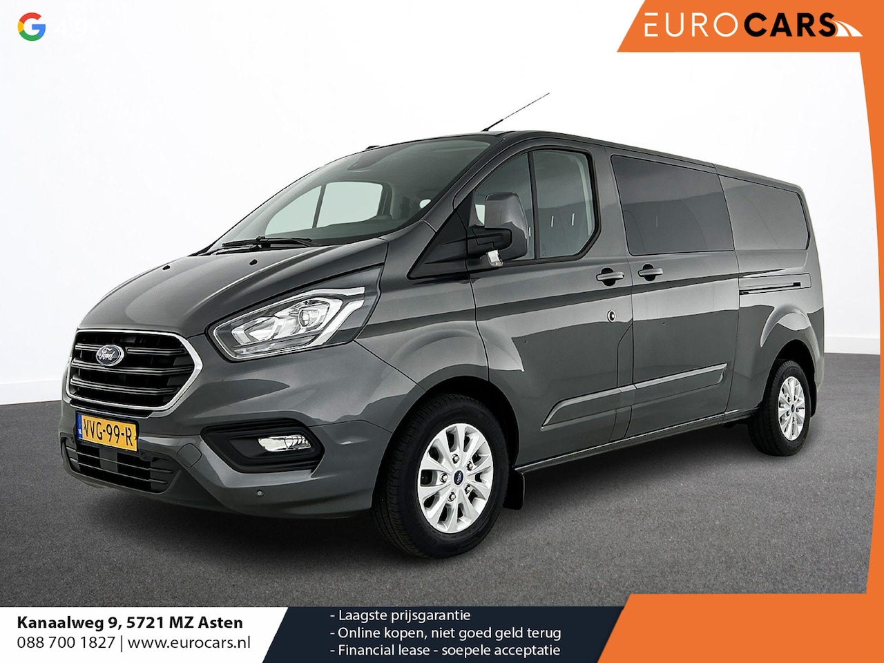 Ford Transit Custom - 300 2.0 TDCI L2H1 Limited Dubbele Cabine Navigatie Airco 2 Schuifdeuren Trekhaak Parkeerse - AutoWereld.nl