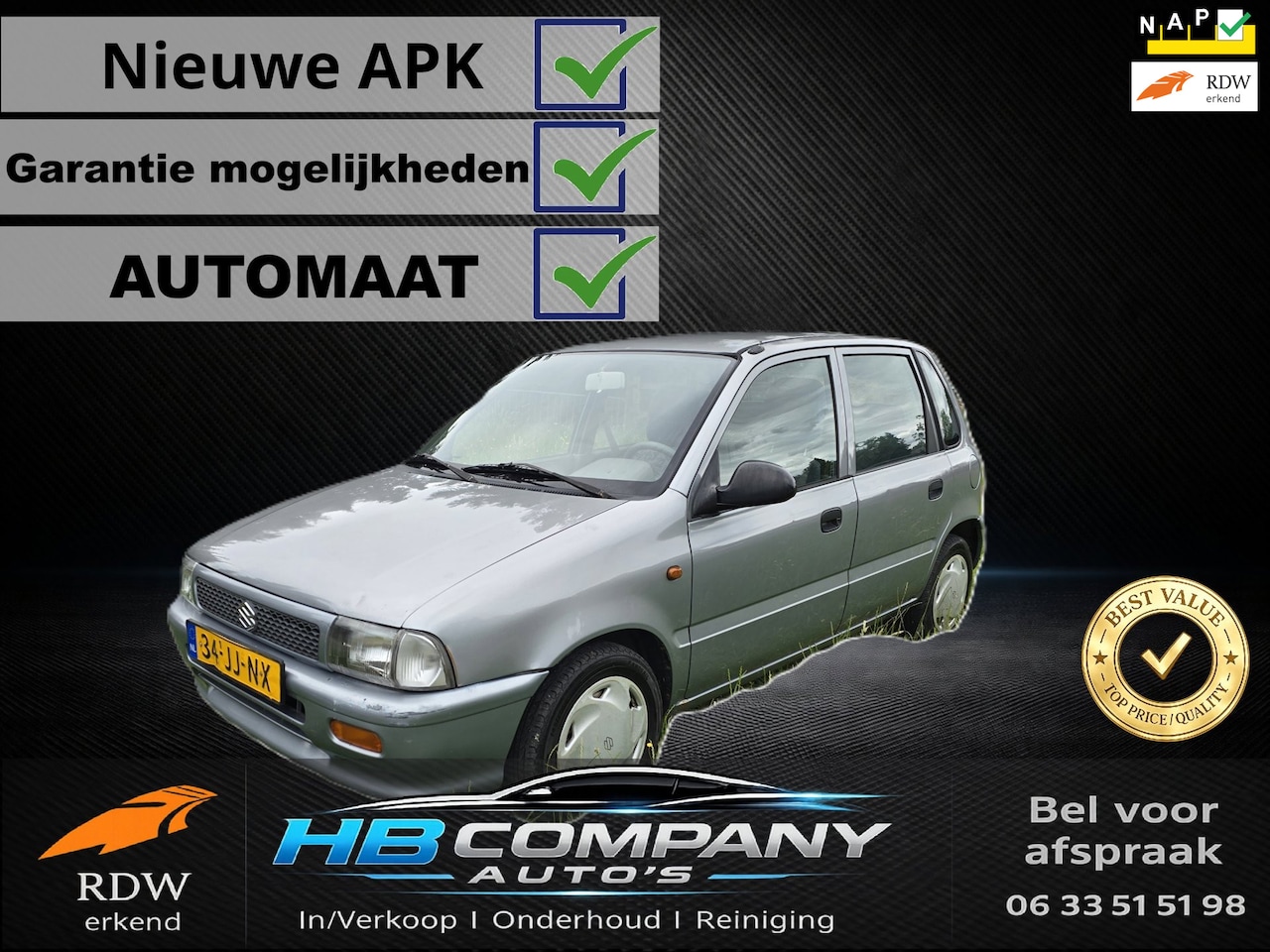 Suzuki Alto - 1.0-16V Twist AUTOMAAT | Nieuwe distributieriem | Nieuwe APK | NAP - AutoWereld.nl